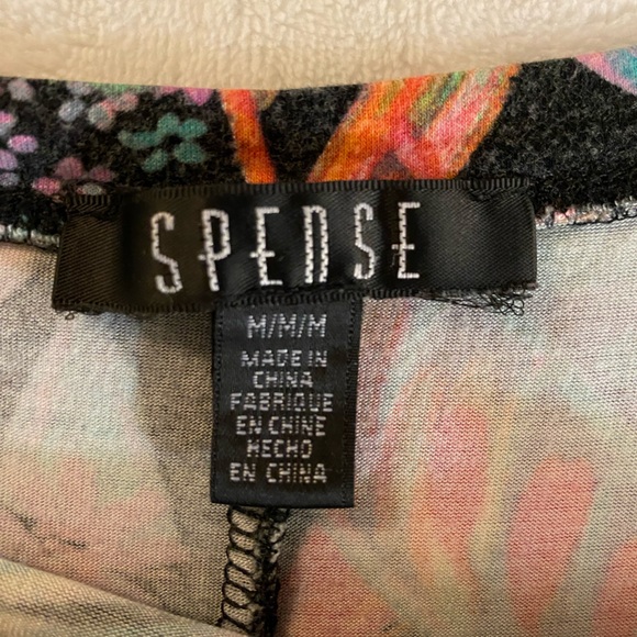 Black with Neon Tropical T Shirt Dress Knee Length Medium - Picture 5 of 7